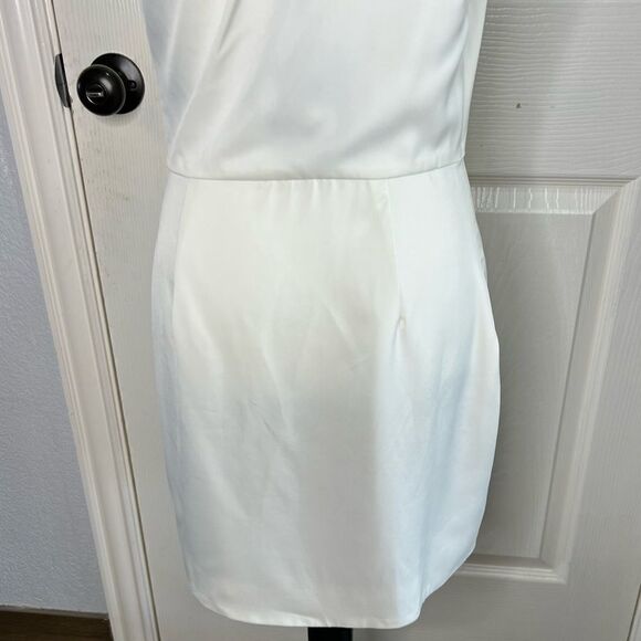 NEW! Revolve NBD Tere One Shoulder Mini Bridal Shower Cocktail White Dress Sz M - Picture 7 of 15